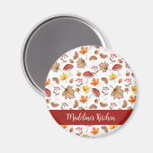 Gemütliche Herbstlaube und Pilze Personalisiert Magnet (Vorderseite/Rückseite)