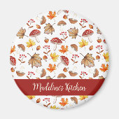 Gemütliche Herbstlaube und Pilze Personalisiert Magnet (Vorne)