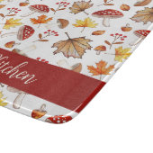 Gemütliche Herbstlaube und Pilze Personalisiert Schneidebrett (Ecke)