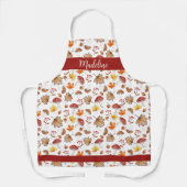Gemütliche Herbstlaube und Pilze Personalisiert Schürze (Vorderseite)