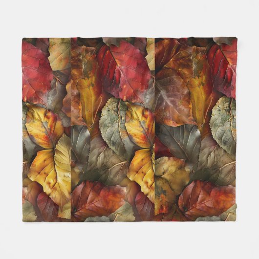 Gemütliche Herbstleaves Fleecedecke (Vorderseite (Horizontal))