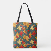 Gemütliche Herbstliche Tasche mit lebhaften Blätte (Rückseite)