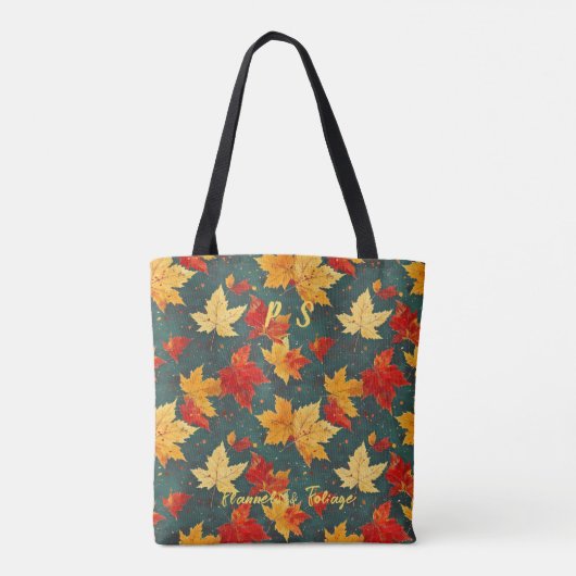 Gemütliche Herbstliche Tasche mit lebhaften Blätte (Rückseite)