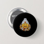 Gemütliche Herbstsaison Boho Floral Herbst Lächeln Button (Vorne & Hinten)