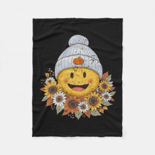 Gemütliche Herbstsaison Boho Floral Herbst Lächeln Fleecedecke
