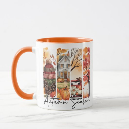 Gemütliche Herbstsaison-Pinselstrich Tasse (Links)