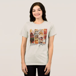 Gemütliche Herbstsaison Pinselstrich Tri-Blend Shirt