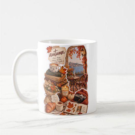 Gemütliche Herbststimmung – Ästhetischer Herbst-Au Kaffeetasse (Links)