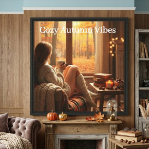 Gemütliche Herbststimmung Personalisiertes Herbs Leinwanddruck
