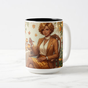 Gemütliche Herbstsüßigkeiten – Karamell-Dessert-Ti Zweifarbige Tasse
