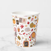 Gemütliche Herbstsymbole & Ernteland Whimsy Pappbecher (Vorderseite)