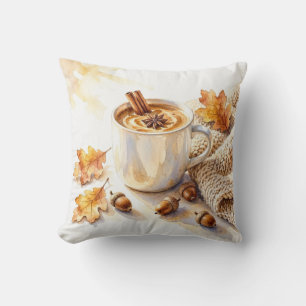 Gemütliche Herbsttage Latte Wasserfarbe Kissen