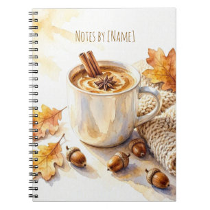 Gemütliche Herbsttage Latte Wasserfarbe Notizblock
