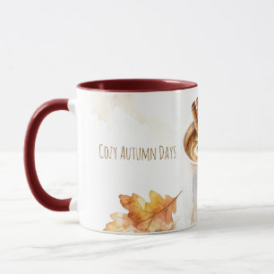 Gemütliche Herbsttage Latte Wasserfarbe Tasse