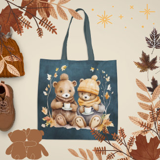 Gemütliche Herbstteddybär Totentasche Tasche