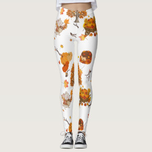 Gemütliche Herbstwald-Muster-Leggings - Süßer Herb Leggings
