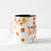 Gemütliche Herbstwoben Tasse - Herbstkaffee mit Ve (Vorderseite Links)