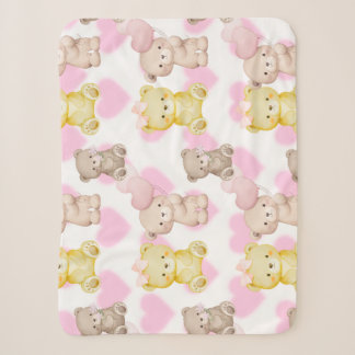 Gemütliche Herz- und Bär-Ästhetik-Musterdecke Sherpadecke