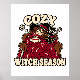 Gemütliche Hexensaison Winter Yule Kunst Poster
