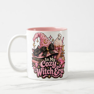 Gemütliche Hexenzeit Rosa Halloween Zweifarbige Tasse