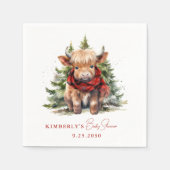 Gemütliche Hochland-Kuh-Landtiere Winter Baby-Dusc Serviette (Vorderseite)