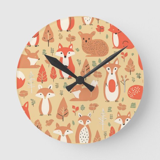 Gemütliche Holzfreunde 2 Runde Wanduhr (Vorderseite)