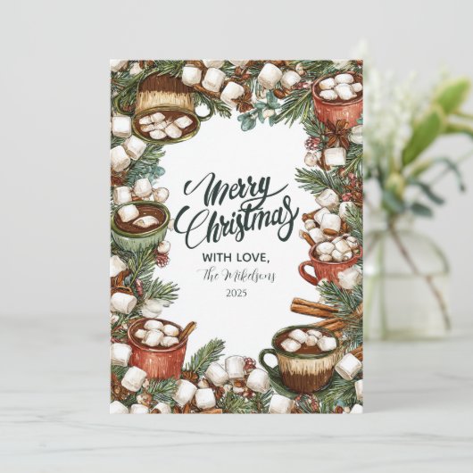 Gemütliche Hot Cocoa Tasse Frohe Weihnachten (Stehend Vorderseite)