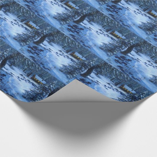 "Gemütliche Hütte im Schnee" Geschenkpackung Geschenkpapier (Ecke)