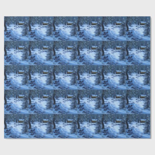 "Gemütliche Hütte im Schnee" Geschenkpackung Geschenkpapier (Flach)