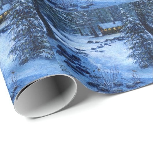 "Gemütliche Hütte im Schnee" Geschenkpackung Geschenkpapier (Rolleneckpunkt)