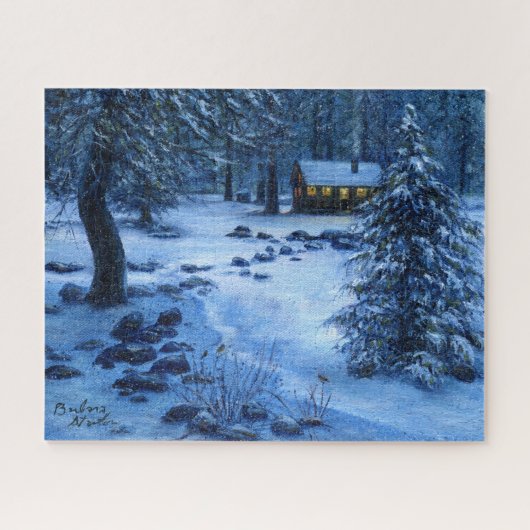 "Gemütliche Hütte im Schnee" Jigsaw Puzzle (Horizontal)