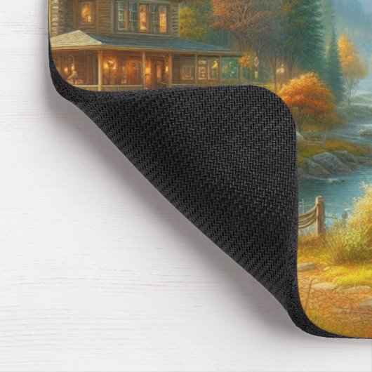 Gemütliche Hütte im Wald Mousepad (Ecke)