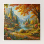 Gemütliche Hütte im Wald Puzzle (Vertikal)