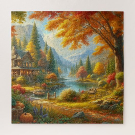 Gemütliche Hütte im Wald Puzzle (Vertikal)