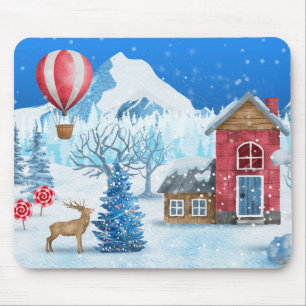 Gemütliche Hütte im Winterwunderland Mousepad