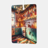 Gemütliche Hütte Kitsch Retro Personalisiertes Wei Ornament Aus Metall (Vorderseite links)