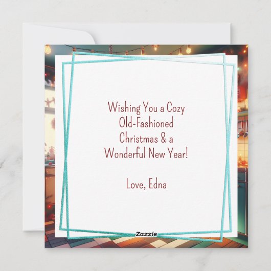 Gemütliche Hütte Kitsch Retro Weihnachten (Rückseite)