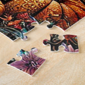 Gemütliche Hütte mit festlichen Kürbis Puzzle (Seite)