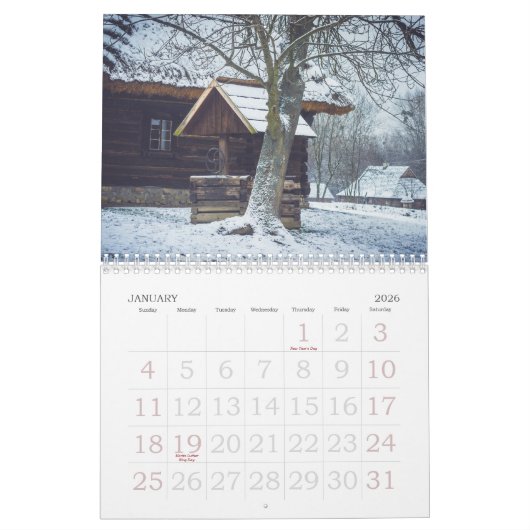 Gemütliche Hütte mit Garten Kalender (Jan 2026)