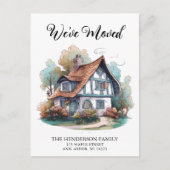 Gemütliche Hütte Neue Zuhause-Bewegung Ankündigung Postkarte (Vorderseite)