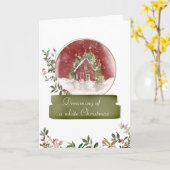 Gemütliche Hütte und Berries Snow Globe Weihnachts Karte (Gelbe Blume)
