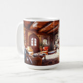 Gemütliche Hütten-Wohnzimmer-Dekoration Kaffeetasse (Vorderseite Links)