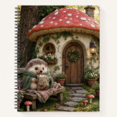 Gemütliche Igel-Pilz-Hütte-Kunst Notizblock (Vorderseite)