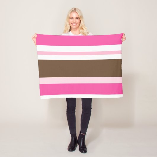 Gemütliche individuelle Fleece-Decke Braun & Rosa Fleecedecke (Beispiel)