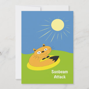 Gemütliche Introvertierte Katze Sonnenstrahl Humor Karte