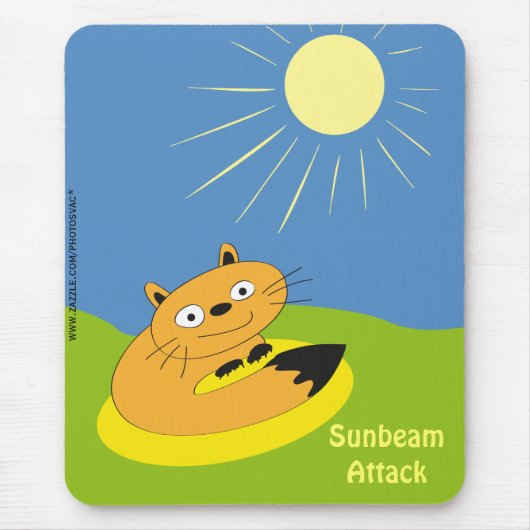 Gemütliche Introvertierte Katzen-Sonnenstrahl-Humo Mousepad (Vorne)