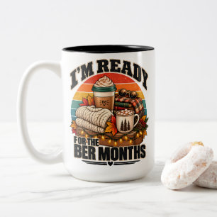 Gemütliche Jahreszeit, auf die ich mich für die Be Zweifarbige Tasse