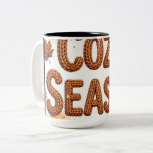 Gemütliche Jahreszeit Gestrickte Herbst-Tasse Zweifarbige Tasse