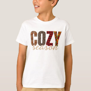 Gemütliche Jahreszeit Karo Leopard Herbst Stimmung T-Shirt