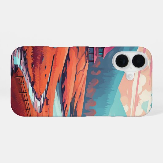 Gemütliche Kabine im Herbst-Fall Stream_iphone iPhone 16 Hülle (Rückseite (Horizontal))